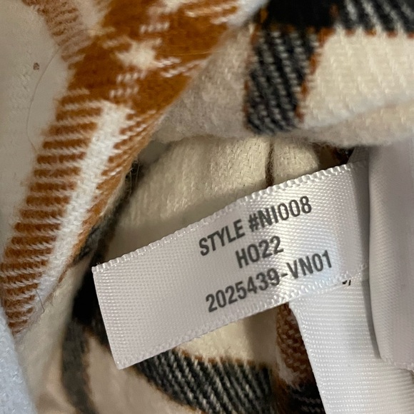 Madewell Oversized Boyfriend Flannel Antique Cream Size XS - Picture 5 of 6